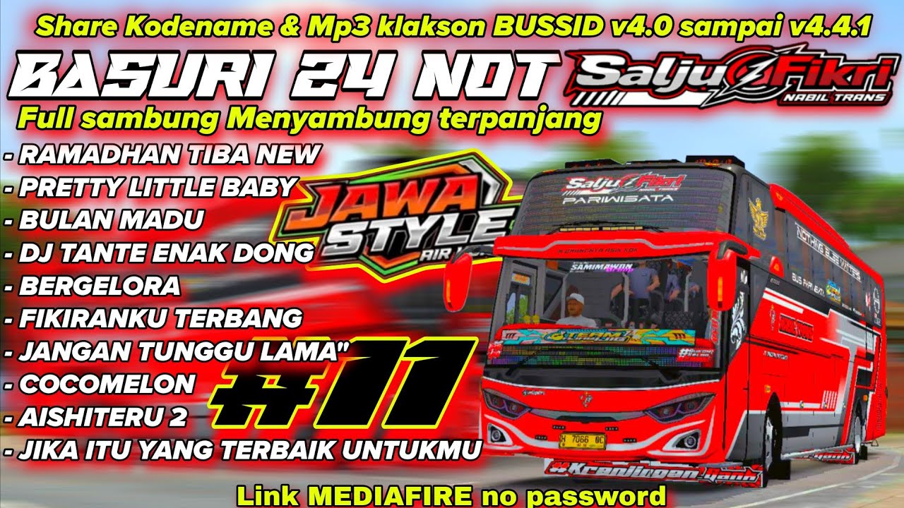 BUS VIRAL🤤 SHARE BASURI BUS SALJU FIKRI 36 NOT TERBARU MODUL JAWA STYLE! KODENAME  MP3 BUSSID V4.4.1