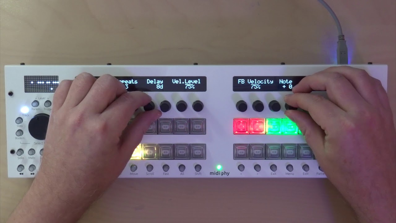 MIDIbox SEQ V4+ midiphy Frontpanel Demo