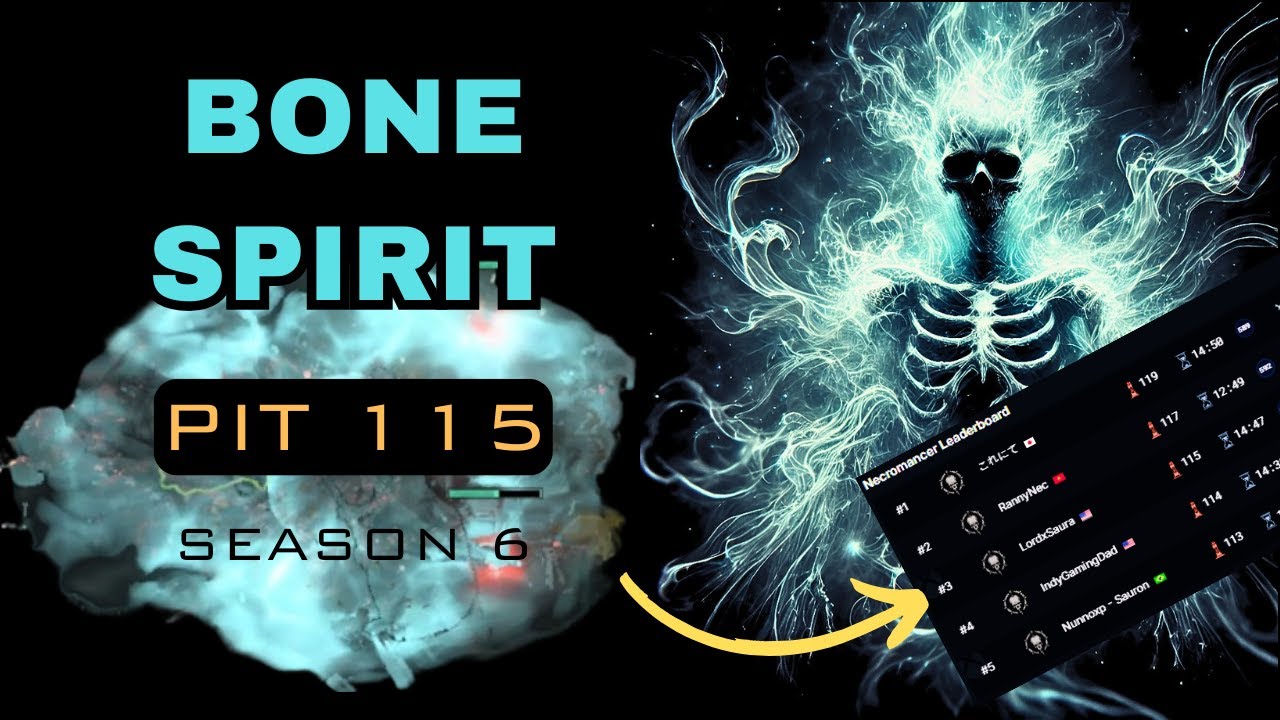 Bone Spirit PIT Tier 115 | Diablo 4 Season 6 Necromancer Top 3