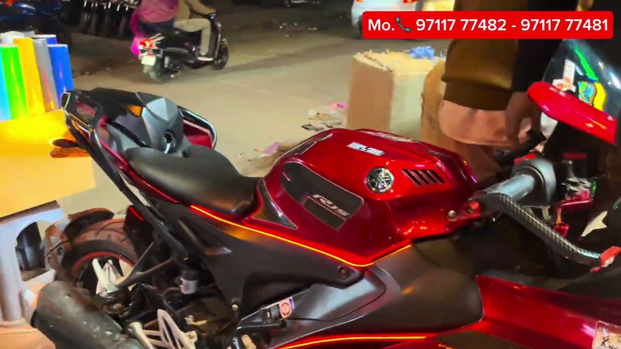 R15v4 Full Accessories Loaded Bike Ambiance Light, Fog Light, Crash Guard, Fork Slider & Protection,