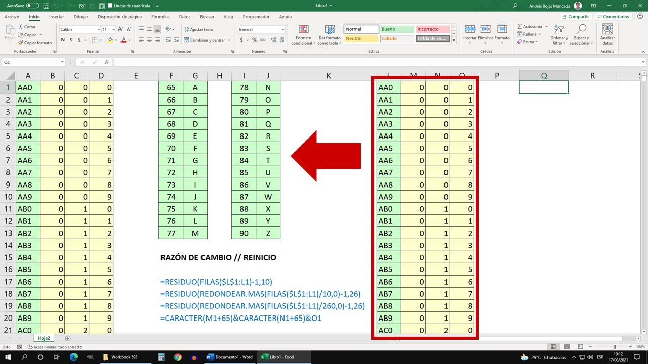Cómo Crear Códigos Consecutivos con Letras y Números en Excel