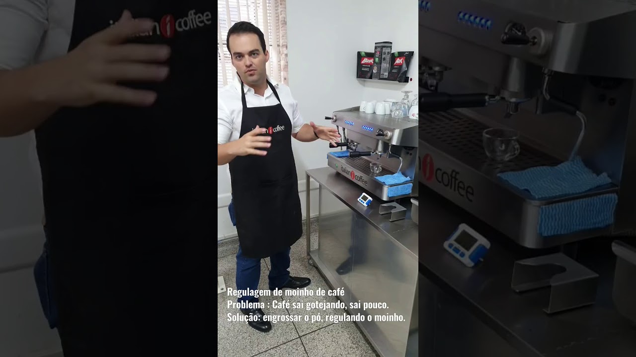 Manual Barista 3:  Regulando moinho de caf&eacute;  Caf&eacute; saindo pouco da m&aacute;quina - engrossar o p&oacute;.