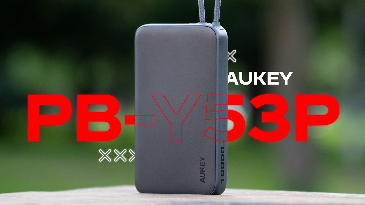 ТОНКИЙ И УДОБНЫЙ! Повербанк AUKEY Sprint 10000 mAh PB-Y53P 20W со встроенным USB-C