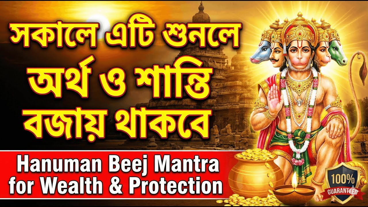 সকালে এটি শুনলে অর্থ ও শান্তি বজায় থাকবে | Hanuman Beej-Astra Stotram Mantra for Wealth & Protection