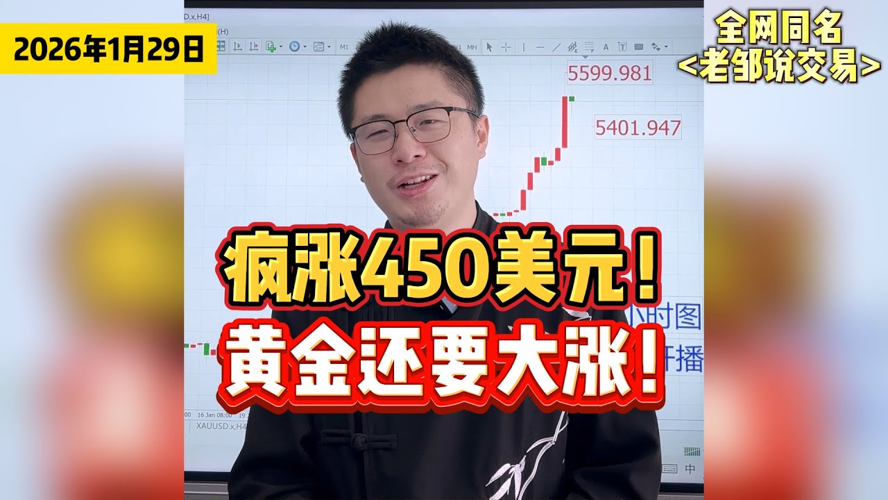 5600美元！黄金彻底疯狂！突发暴涨450美金！注意黄金今天还要大涨！