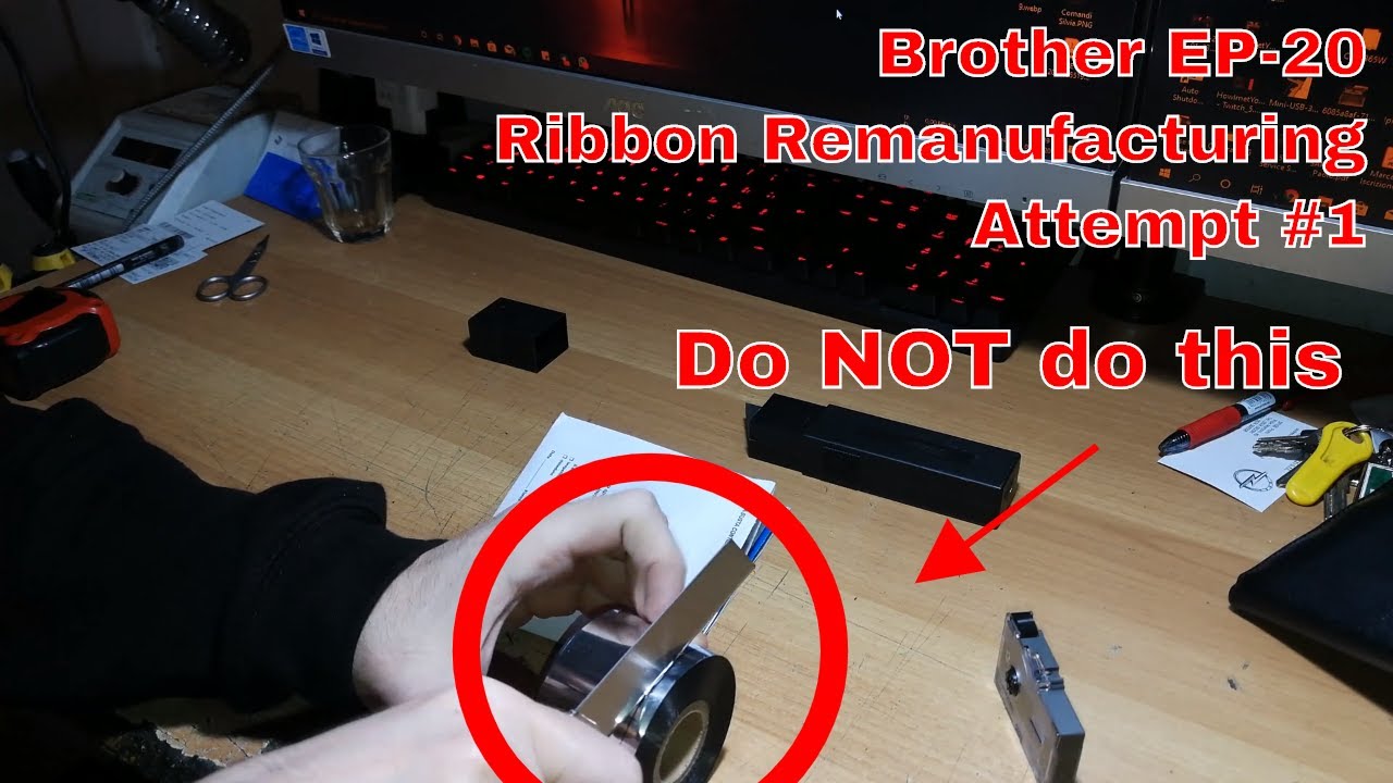 How NOT to Remanufacture a Brother EP-20 Typewriter Ribbon Cassette (do NOT try this)