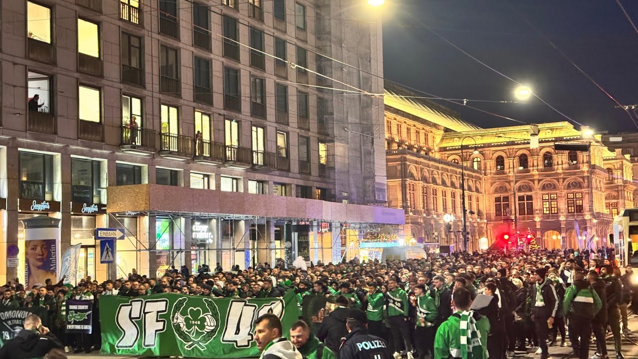 Live: Η μεγαλειώδης πορεία του ΛΑΟΥ προς το γήπεδο στη Βιέννη