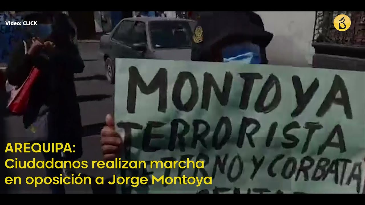 Arequipa: Ciudadanos marchan en oposición de Jorge Montoya, Keiko Fujimori y Jorge del Castillo