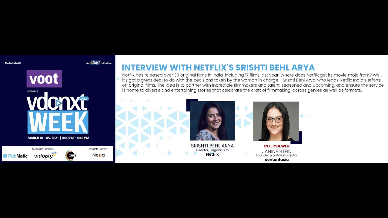 afaqs! vdonxt asia week   INTERVIEW WITH NETFLIX'S SRISHTI BEHL ARYA