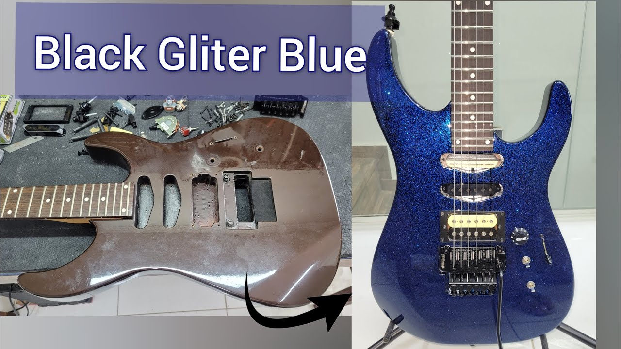 Guitar Jackson- Pintura Black Gliter blue - Instalação captadores sergio rosar e Ferragens wilkinson