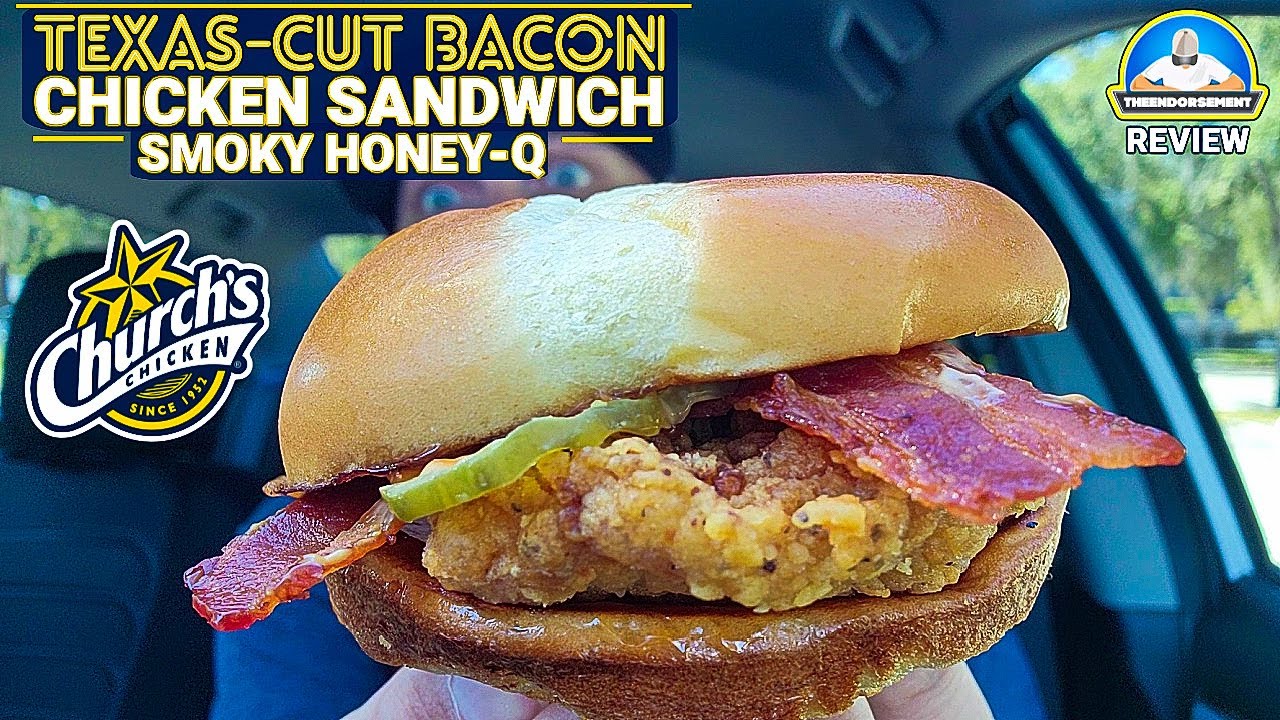Church's Chicken&reg; Texas-Cut Bacon Chicken Sandwich Review! ⛪🐔 | Smoky Honey-Q | theendorsement