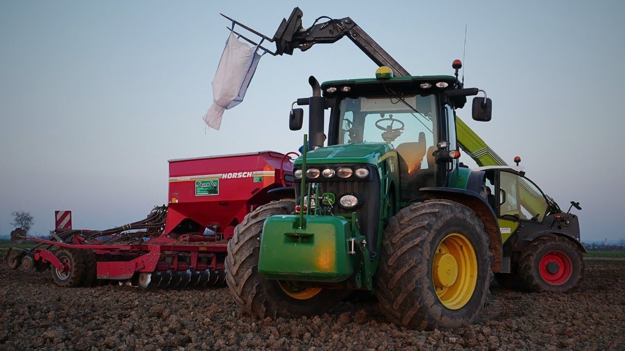Siew pszenicy 2024 ☆ John Deere 8345R & Horsch ☆ Dźwięk silnika ☆Patenciarze