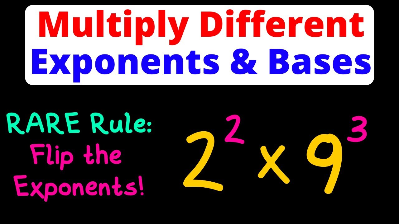 Multiply Different Exponents and Bases | Rare Exponent Rule | Eat Pi
