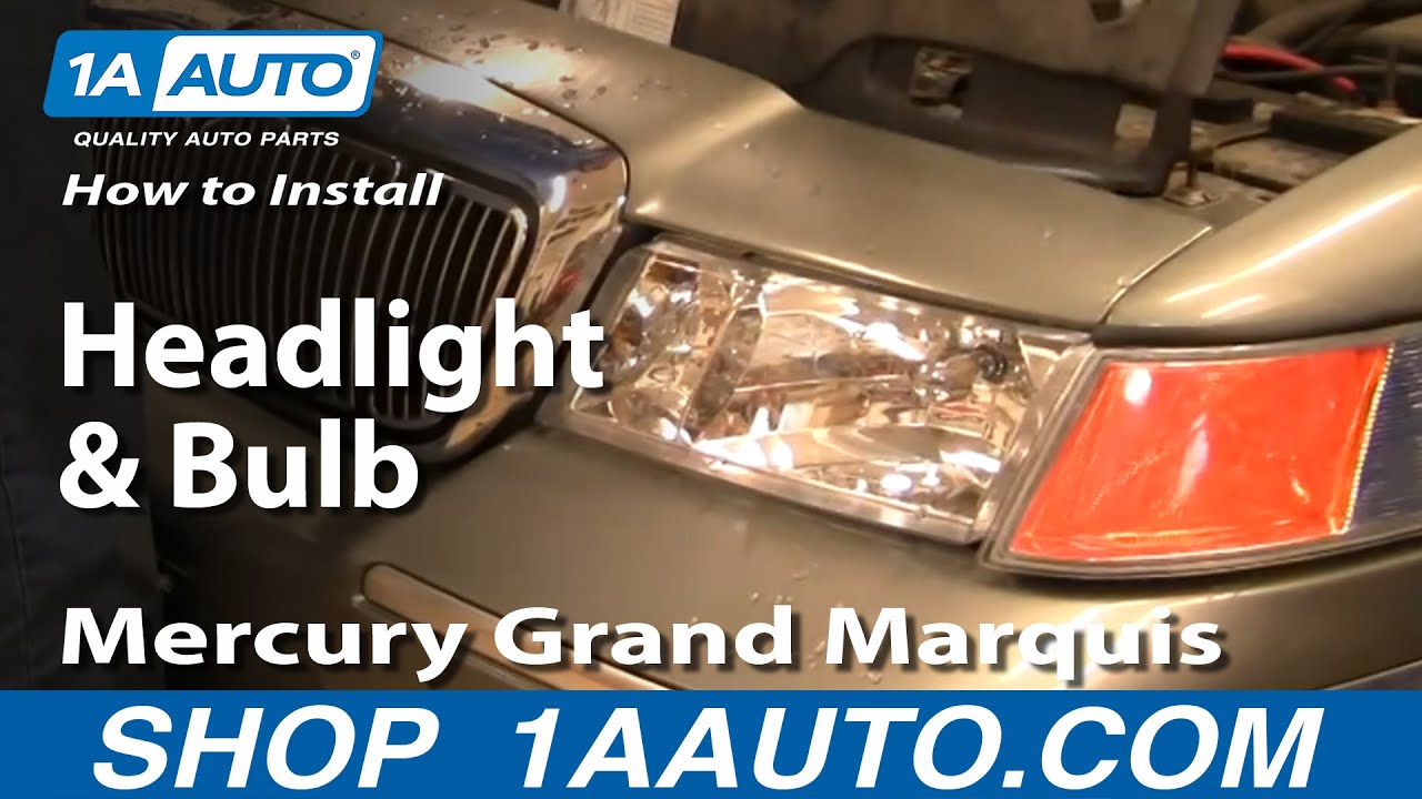 Как заменить фары и лампы 98-02 Mercury Grand Marquis