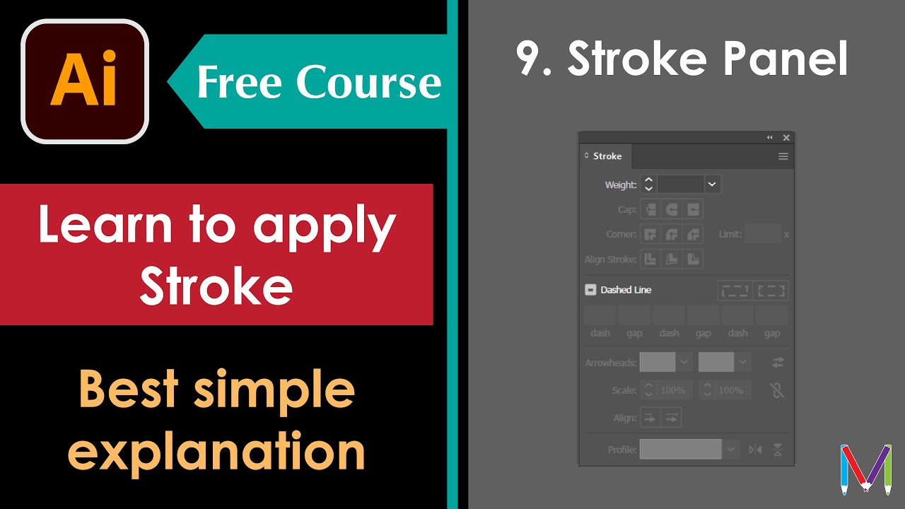Stroke Panel Illustrator | How to use Stroke Panel | Adobe Illustrator tutorials (Hindi - हिंदी)