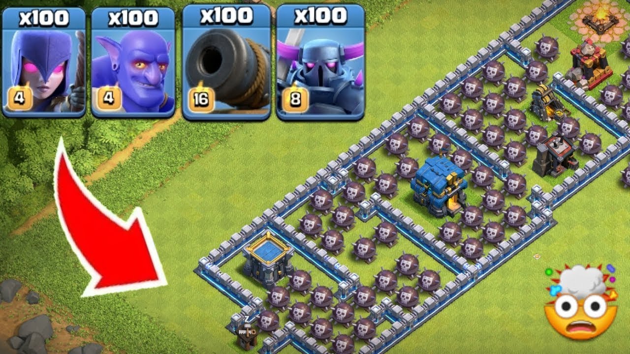 Who Can Survive This Difficult Traps On COC? Traps Vs Troops
