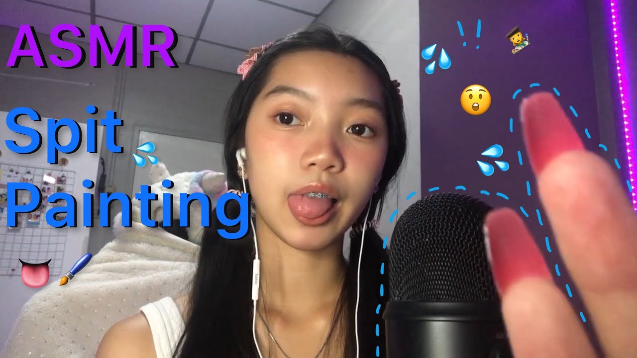 ASMR|Spit Painting💦👄👩‍🎨(P.2)~asmr elle~