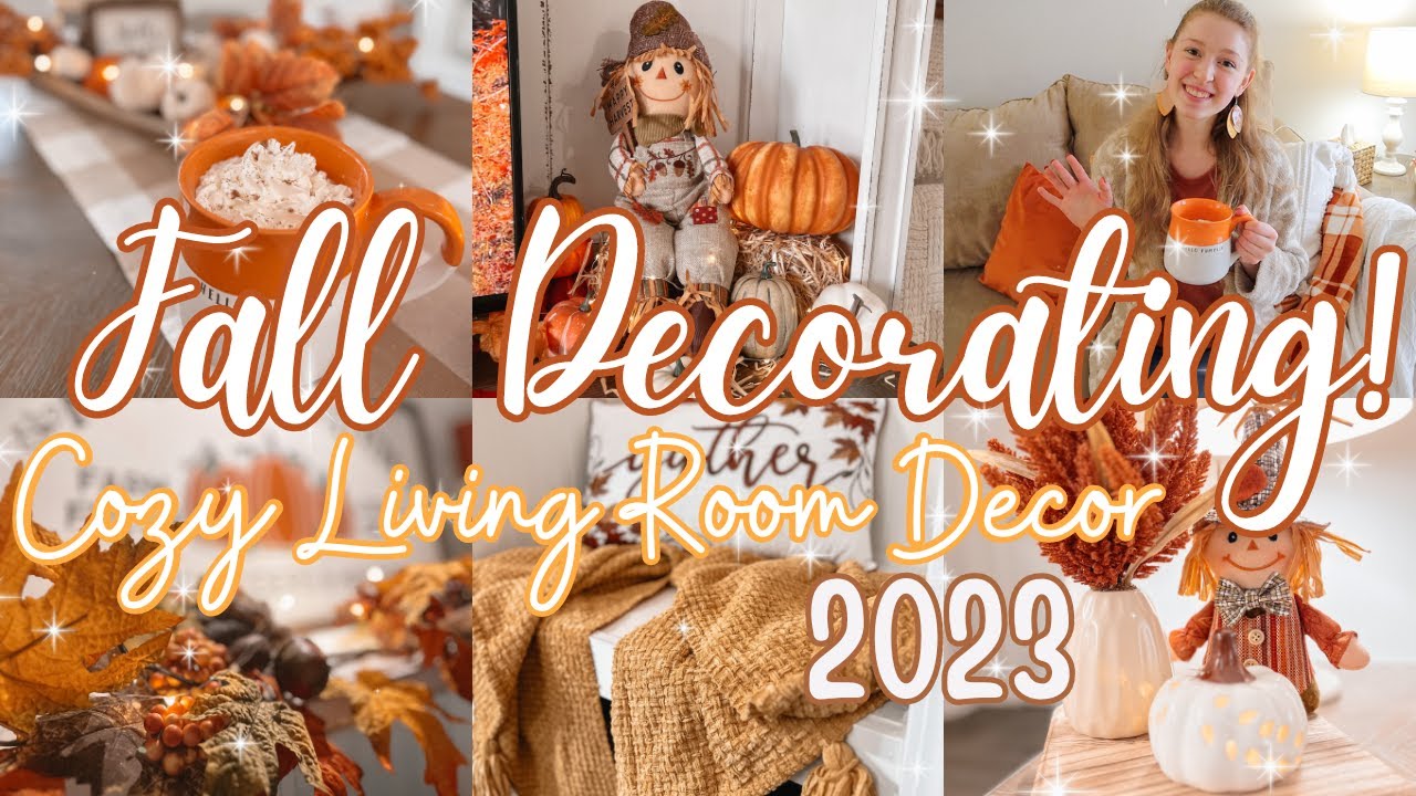COZY Fall Decorate With Me 2023! Decorating My Living Room + Make A Fall Drink! Fall Decorate Part 2