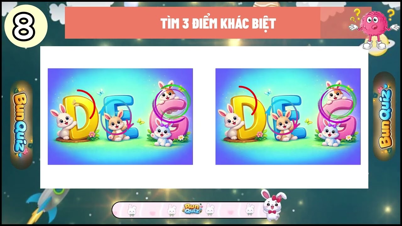 THỬ THÁCH Tìm Điểm Khác Biệt | CHỮ CÁI | Ai Tinh Mắt | BUN QUIZ