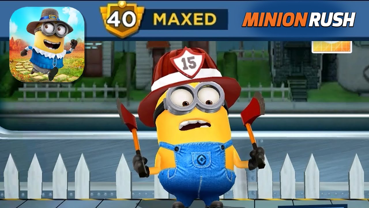 Firefighter costume rare & Despicable Ops / Despicable Me: Minion Rush game minions