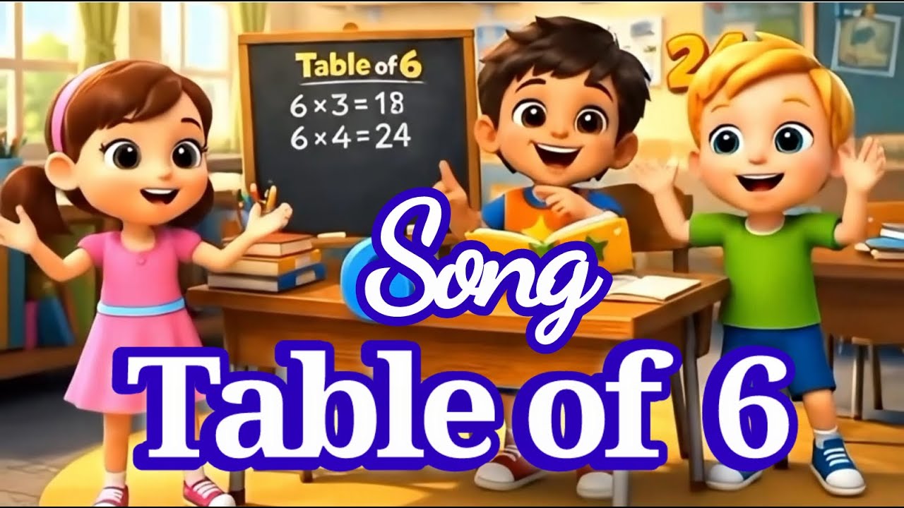 Table of 6 Song 🎶 | Learn Multiplication Table of Six | Fun Math Song for Kids  #cartoon #tableof6