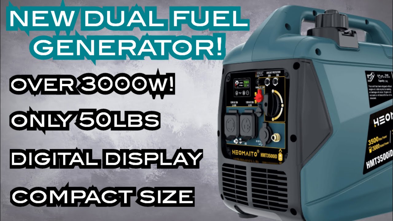 BEST DUAL FUEL 50LBS 3000W+ HEOMAITO HMT3500iD HMT4300iD PROPANE GAS INVERTER GENERATOR | RV CAMPING