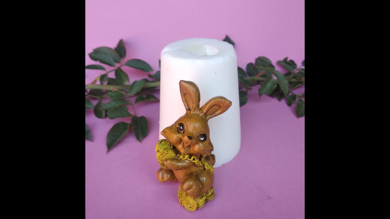 Силиконовый молд 3D Chocolove Заяц с монетами 1