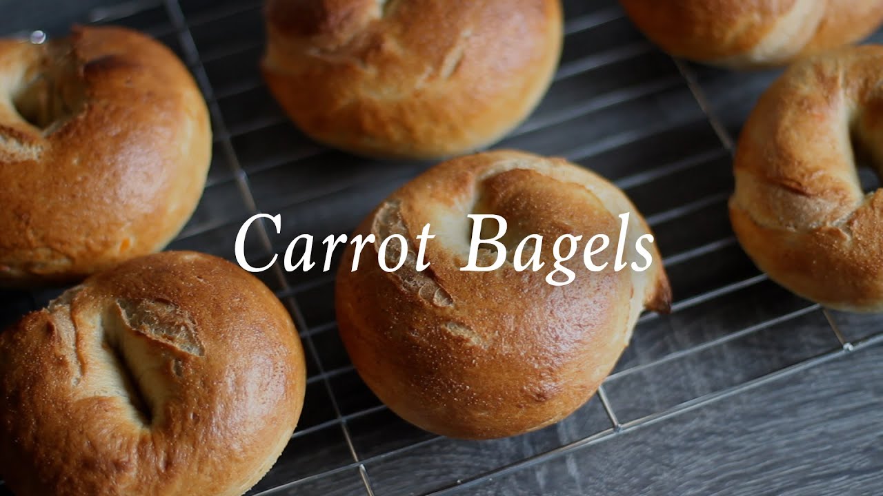 Carrot bagels - add vegetables for extra soft bread!