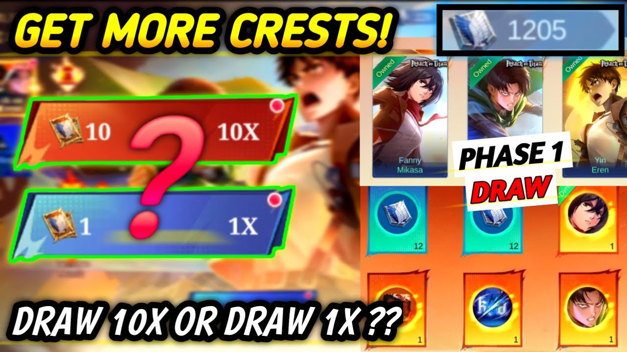 STOP DRAWING 10x (Not Worth It?!) | Get More Crests In MLBB X AOT Premium Supply Phase 1 - MLBB