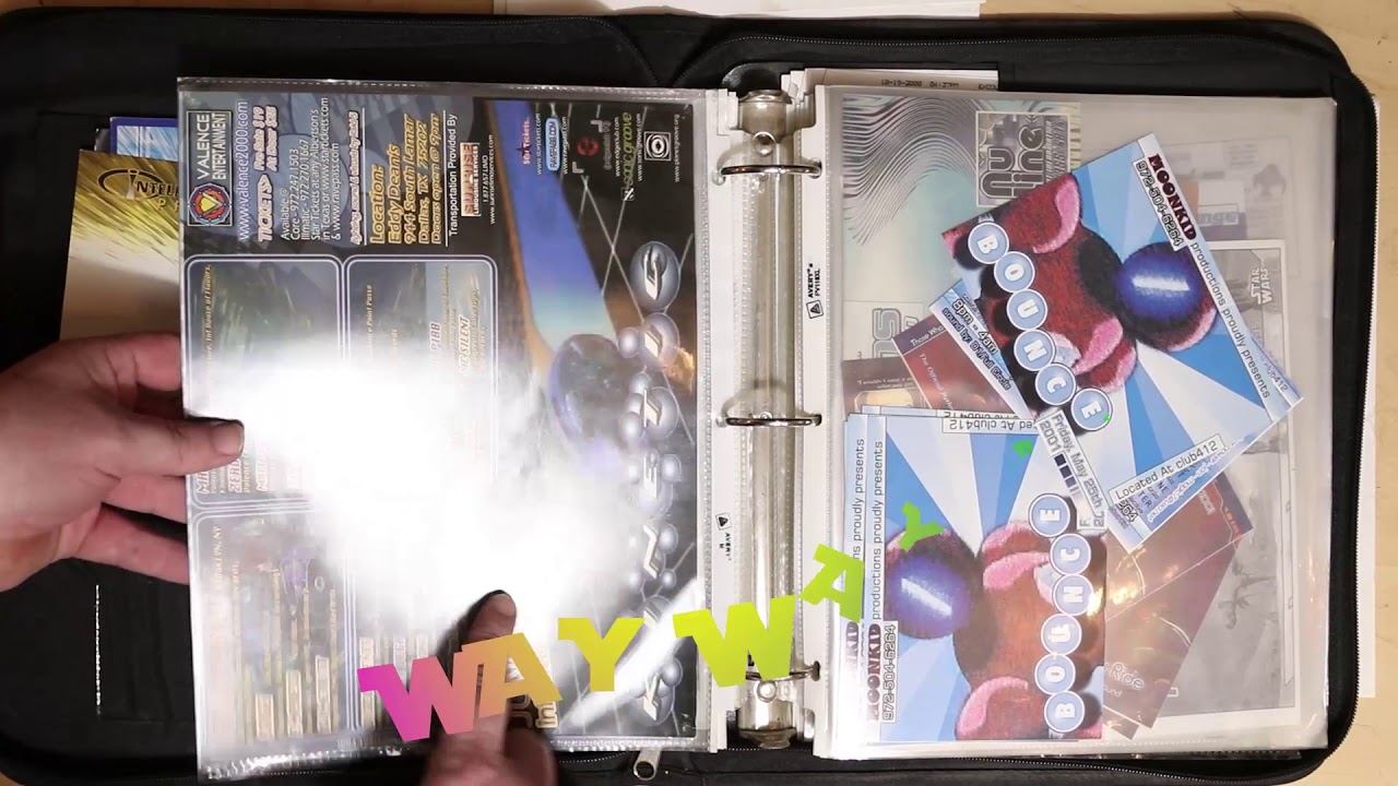 Rave flyer designs from 1990s and 2000s