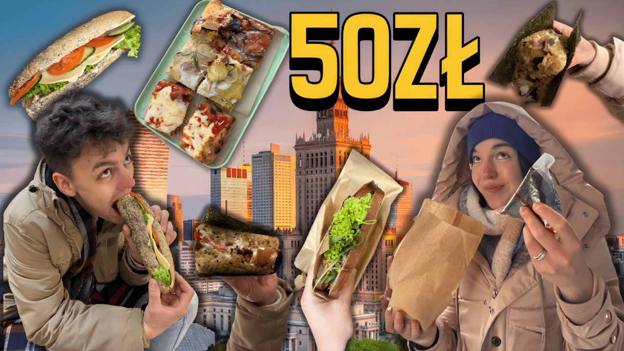 Ile zjemy za 50 zł? TANIE JEDZENIE w Warszawie! Pizza na kawałki i najlepsze kanapki