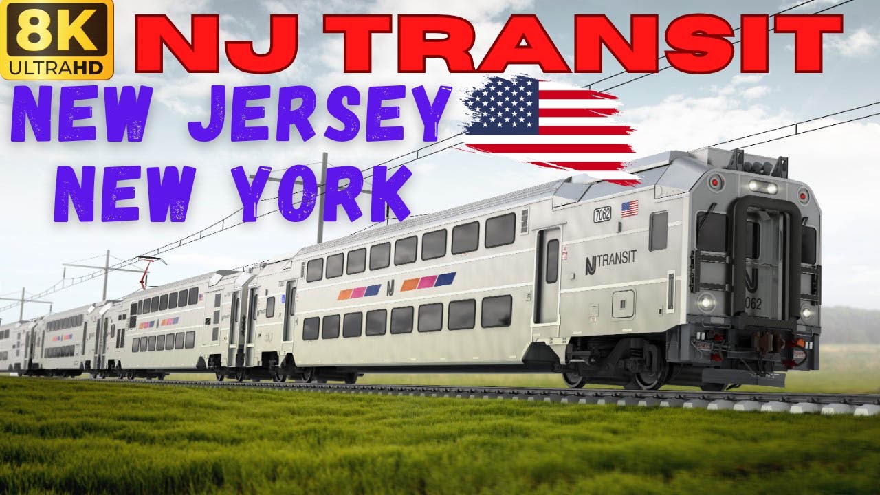 【8K】Транспортный поезд NJ: из Нью-Джерси в Нью-Йорк
