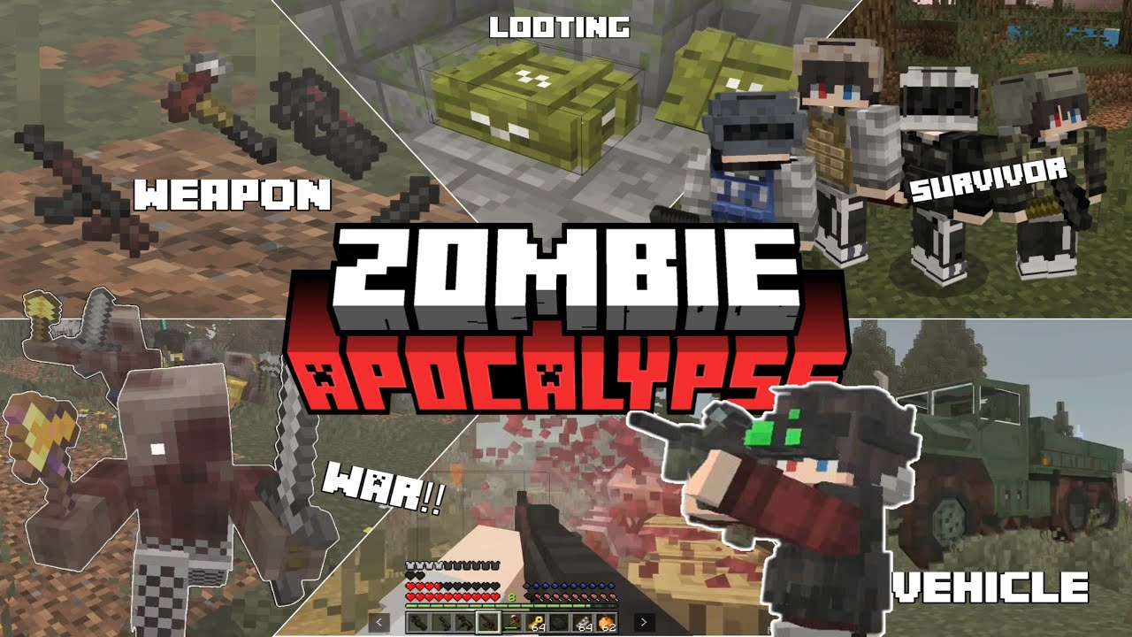 Best Combine Zombie Apocalypse Addons For MCPE 1.21+! | Survival Horror! (Minecraft Bedrock 2025) 