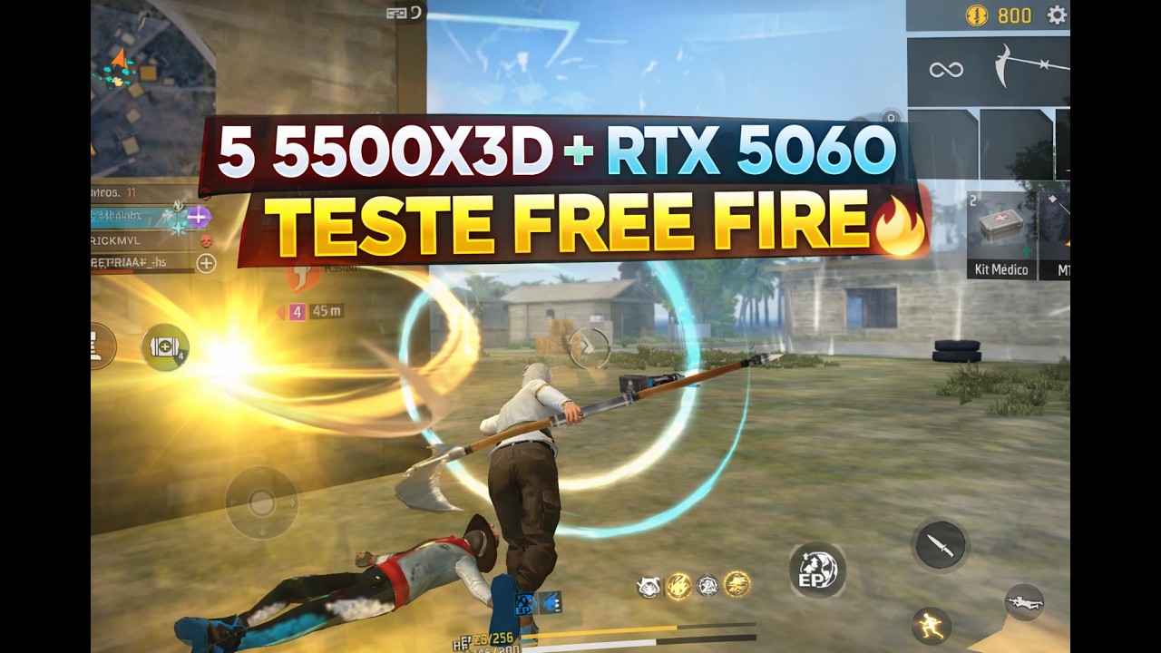 5 5500X3D + RTX5060 FREE FIRE CS RANK TESTE FPS