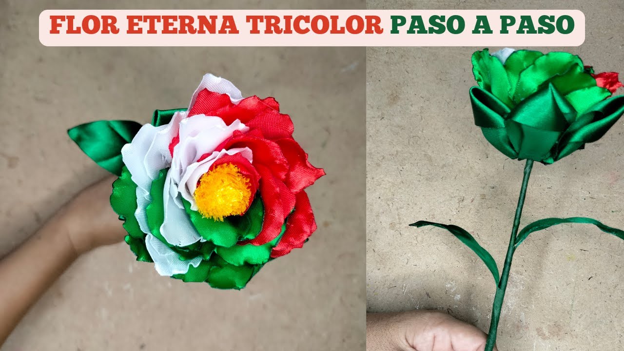 FLOR ETERNA TRICOLOR PASO A PASO/FLOR CON LISTON #floreseternas #rubicristina