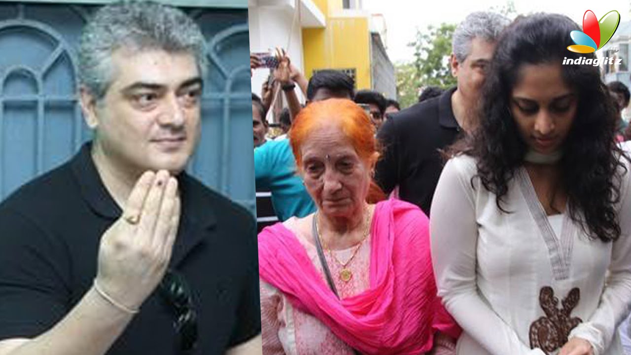 Thala Ajith registers vote with his Mother and wife Shalini | Tamil Nadu Election 2016