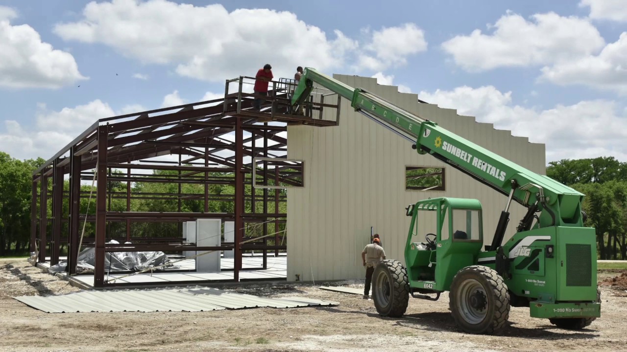 2J&C Construction Metal Building Construction in Progress!! Timelapse! Centerpoint, TP