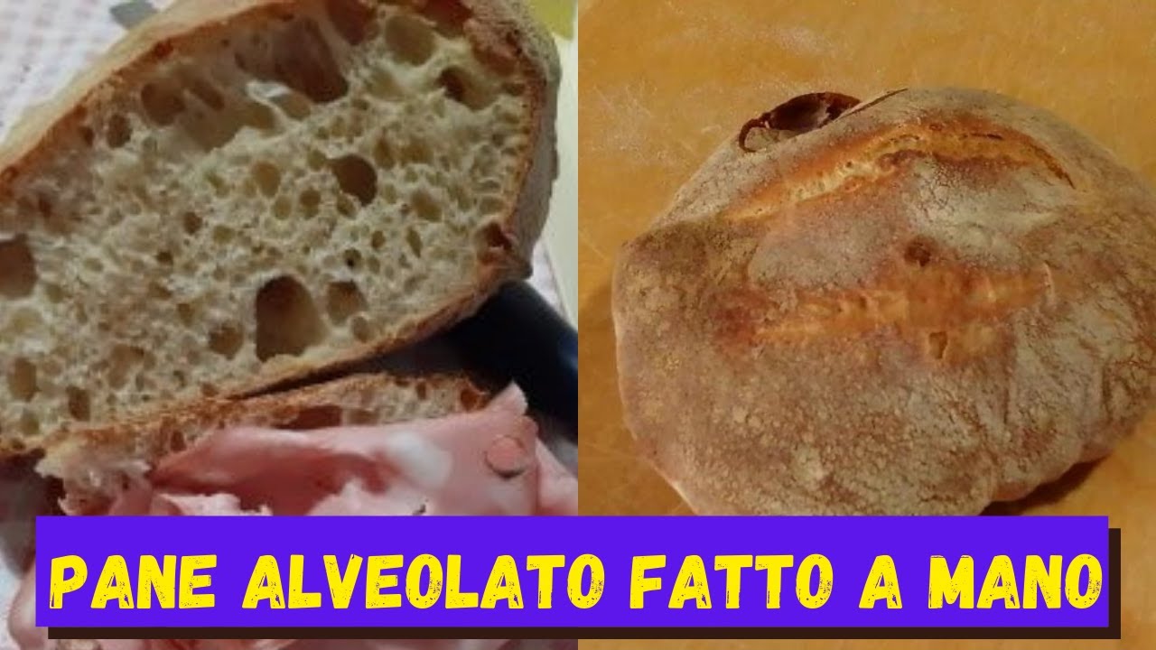 Pane ALVEOLATO cotto nel forno di casa ad alta idratazione fatto a mano