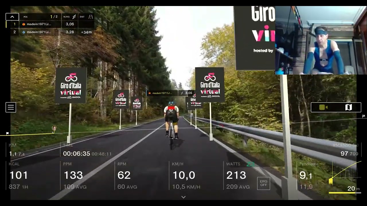 Bkool cycling  -  02-01-2024  21:16 - Monte Zoncolan - 8.5Km Desnivel : 806m 9.5%med 20%max