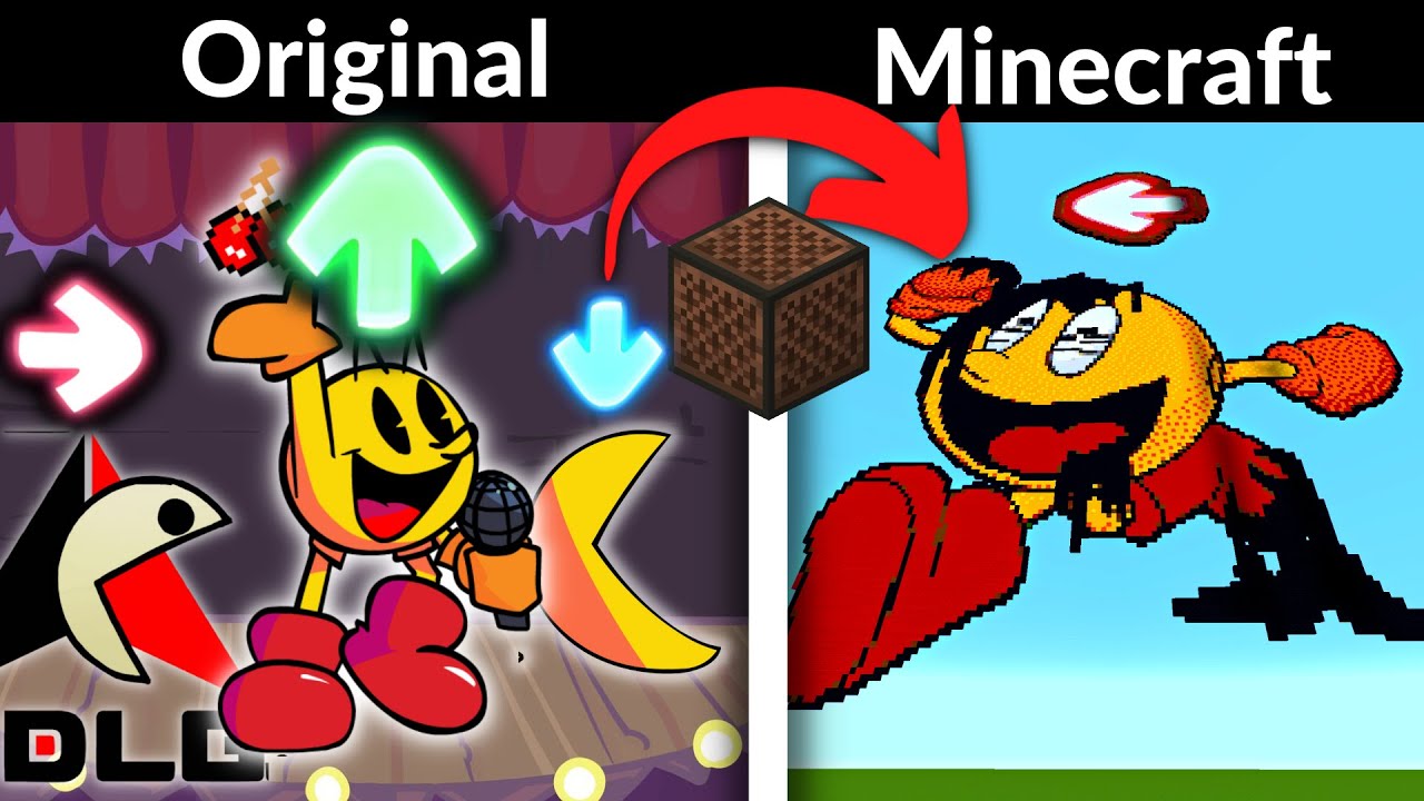 FNF Character Test | PacMan | Gameplay Vs Minecraft Note Block | Playground | Pibby Corruption