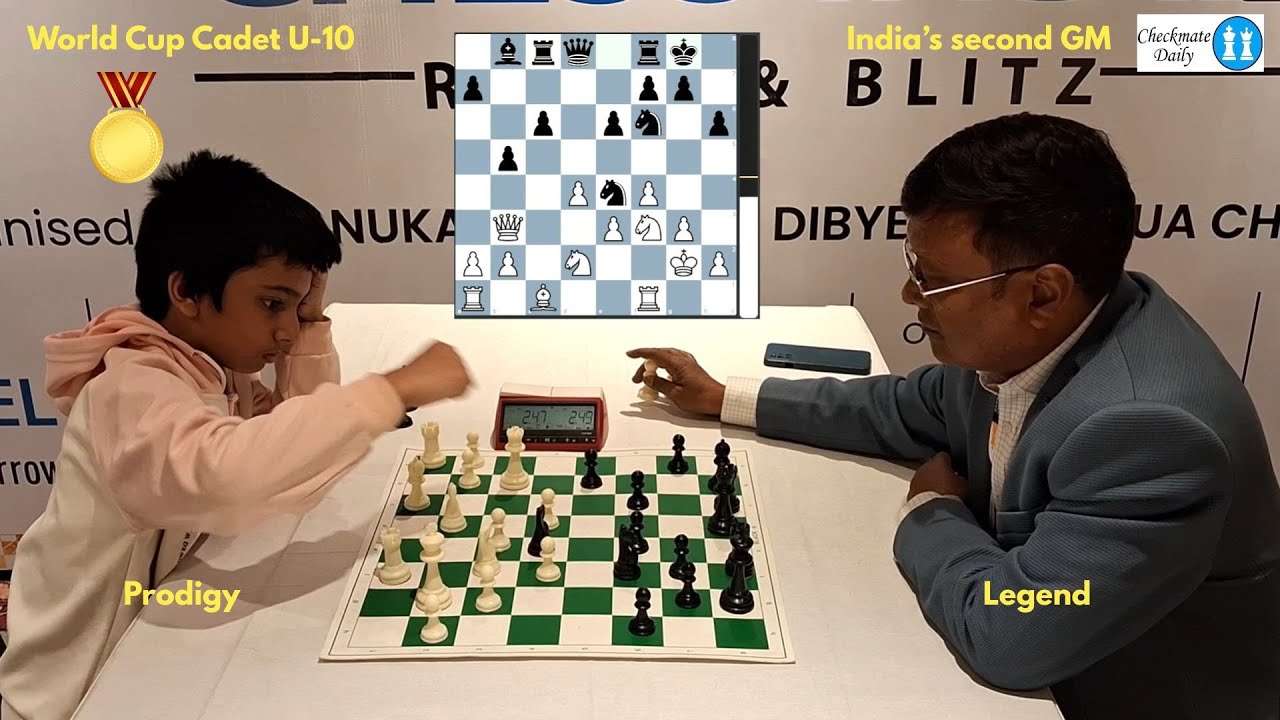 9-year-old Prodigy vs Legend - CM Sarbartho Mani vs GM Dibyendu Barua