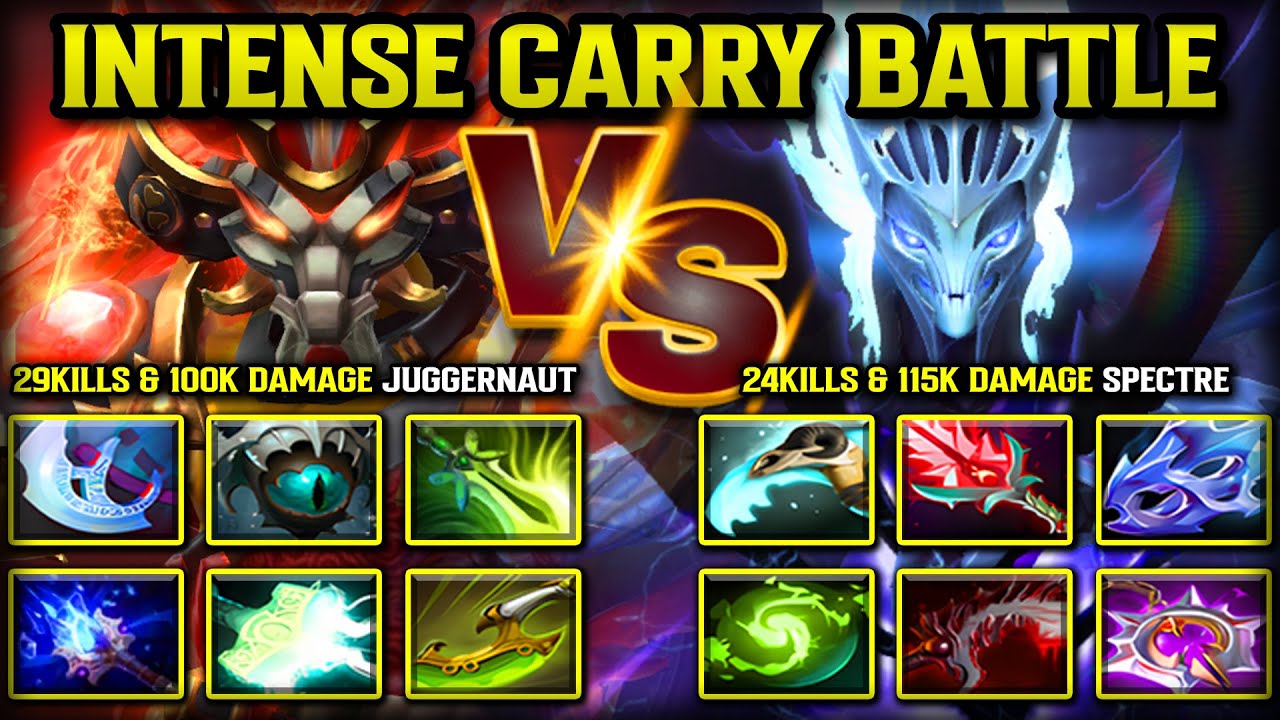INTENSE CARRY BATTLE | 29KILLS & 100K DAMAGE JUGGERNAUT VS. 24KILLS & 115K DAMAGE SPECTRE DOTA 2