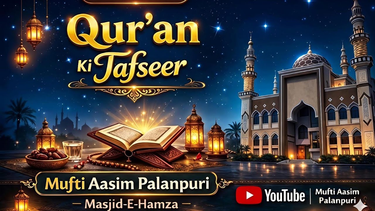 Qur'am ki Tafseer By Mufti Aasim sahab Palanpuri Imam-o-khatib MASJID-E-HAMZA C-TYPE VAPI