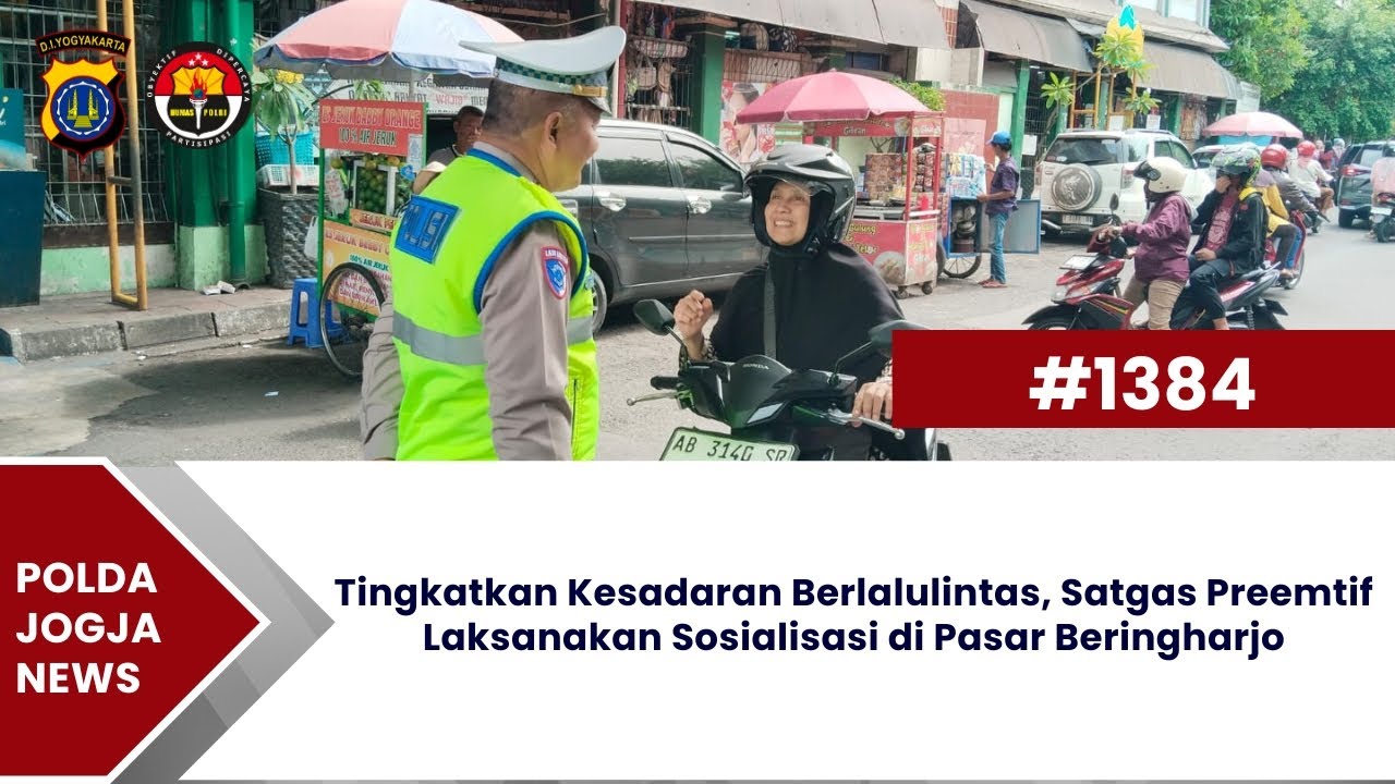 Satgas Preemtif Sosialisasi Kesadaran Berlalulintas di Pasar Beringharjo |Polda Jogja News #1384