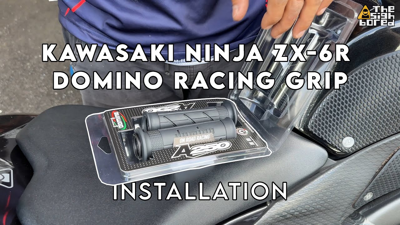Kawasaki Ninja ZX-6R | Domino Racing A250 Antricite Grey grip install #modified