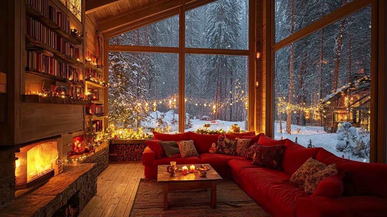 Spring Lake Study Ambience 🌸 Gentle Piano & Fireplace Sounds for Focus & Calm