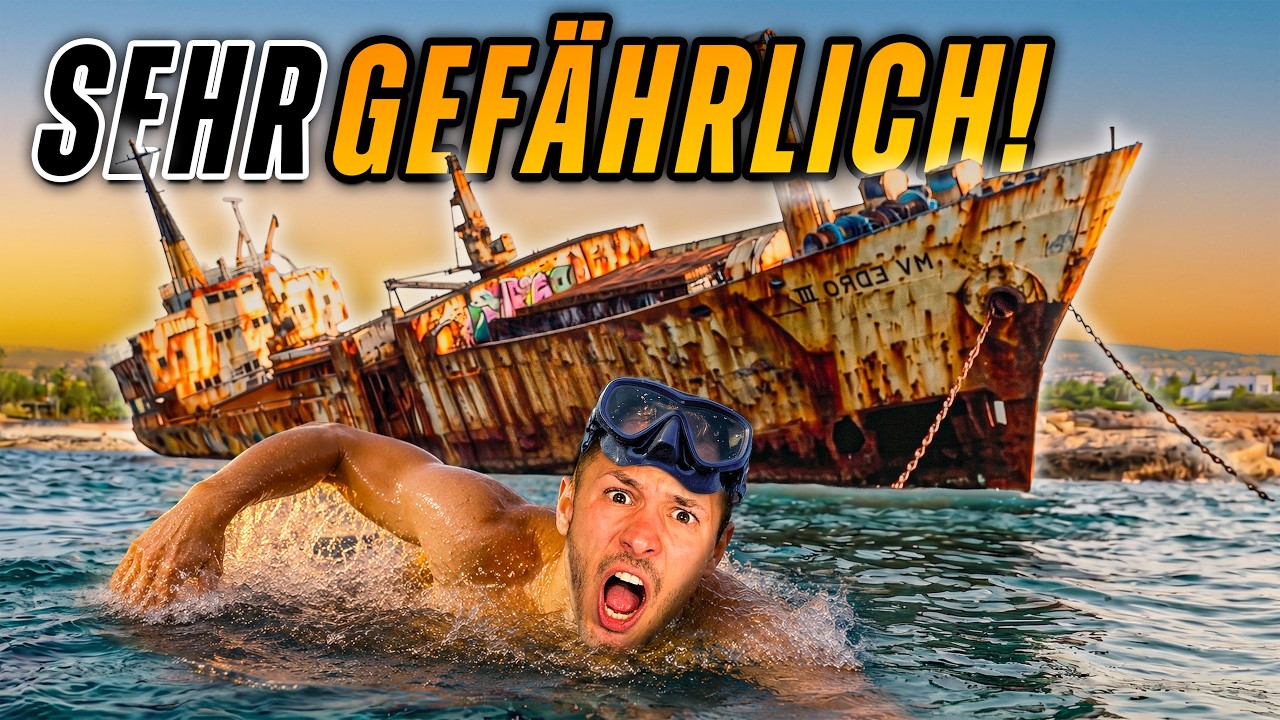 Wir SCHWIMMEN zu GEISTERSCHIFF und KLETTERN ins INNERE! 🏴&zwj;☠️🤿