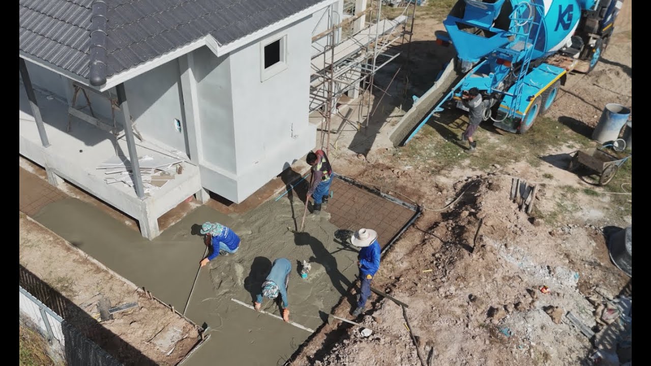 New house build (part 8). Rendering walls, wiring & wastewater system.