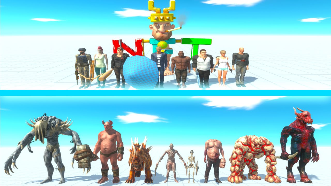 NEW MODERN HUMANS Team vs INFERNALS Team - Animal Revolt Battle Simulator ARBS