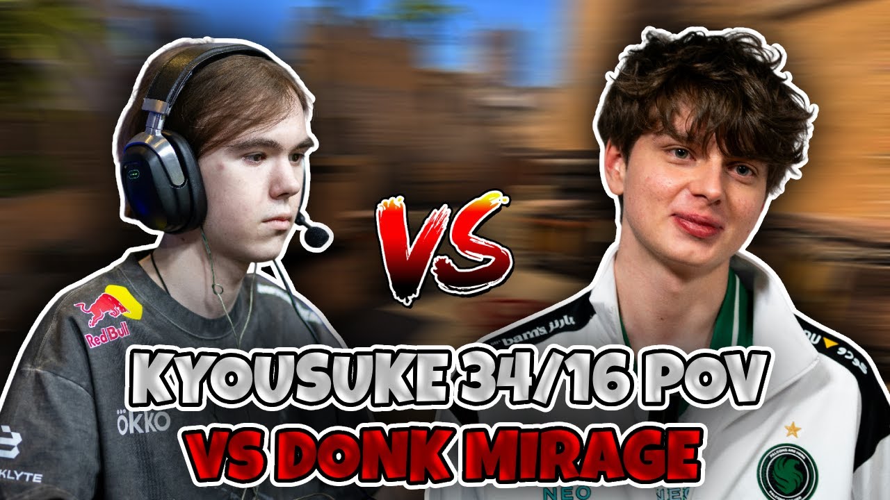 Kyousuke vs donk on FACEIT!!! CS2 POV Kyousuke (34/16) (mirage) | Counter-Strike 2 Faceit
